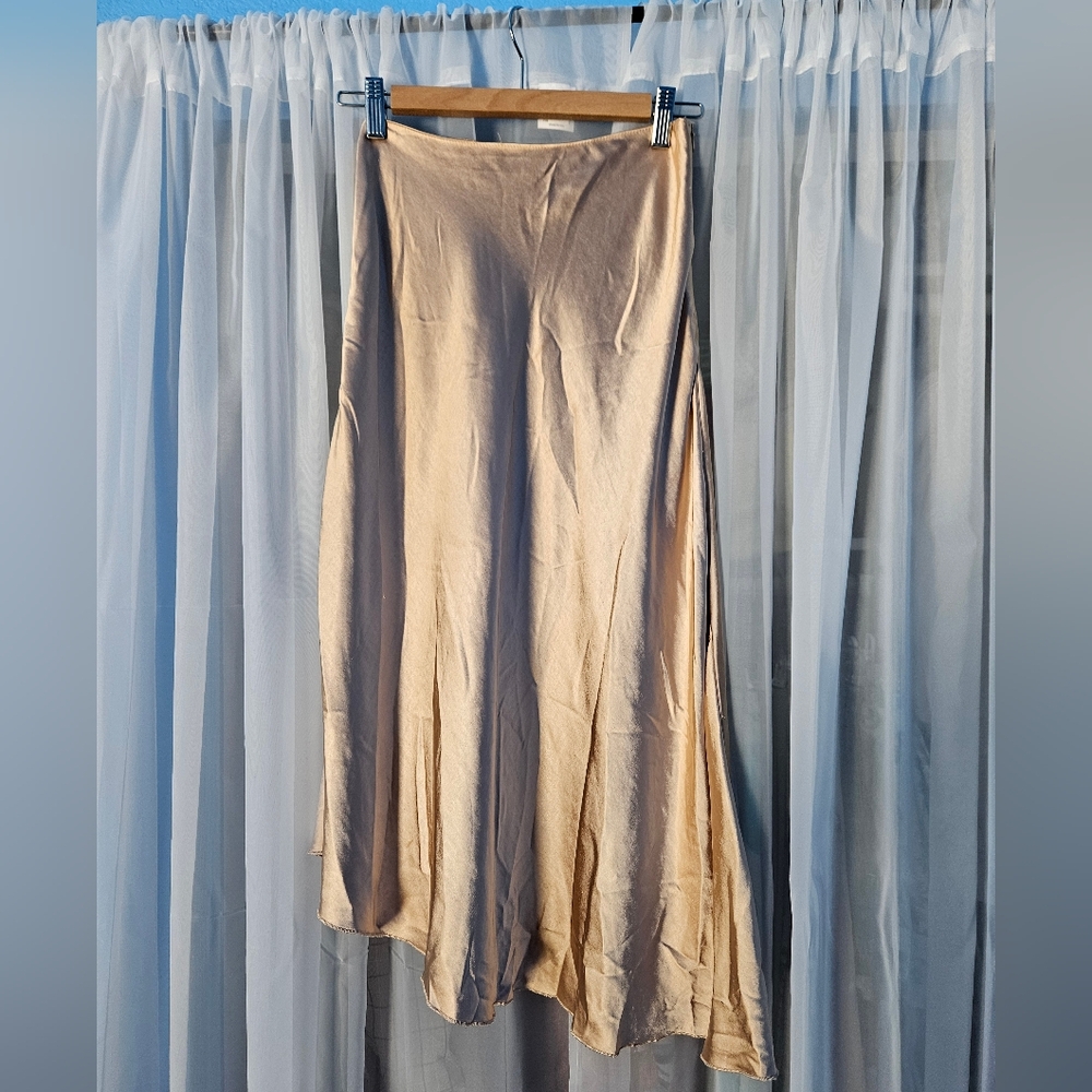 Shimmery Asymmetrical Slip Skirt